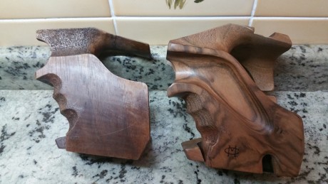 Buenas tardes foreros vendos 2 cachas:
Una Morini para pistola libre talla XL por 130€
Una cacha para 22