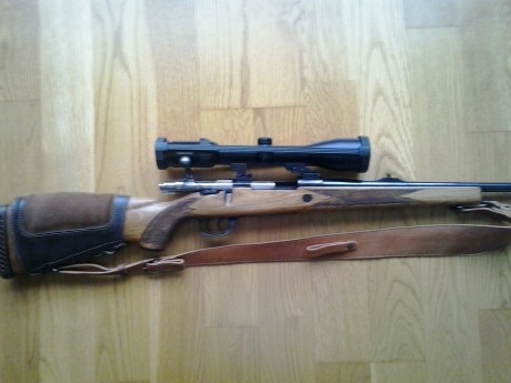 Rifle santa bárbara deluxe doble gatillo con pelo, cal 300 WM, bases Appel más  juego de anillas Apel 10