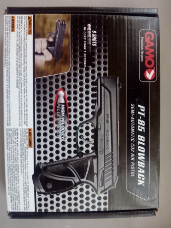 Vendo pistola gamo CO2 modelo PT85  nueva ,con 19 bombonas de CO2 marca Umarex de 12 grs.Se envia con 00