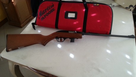 Carabina desmontable semiautomatica con cargador de 7 cartuchos 22LR .Marca Marlin Papoose con caja en 00