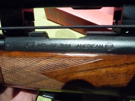 Buenas tardes, pongo a la venta una carabina CZ 452-2E ZKM AMERICAN, calibre 22 Magnum. Impecable de maderas 00