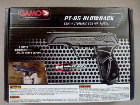 Se vende pistola CO2  Gamo Pt 85 Blowback, nueva . 
Con su tarjeta de armas y factura de compra. 78€ envío 10