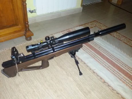 Vendo Air arms S400, en perfecto estado de uso regulada con moderador y visor gamo 3-12 corrector de paralaje 02