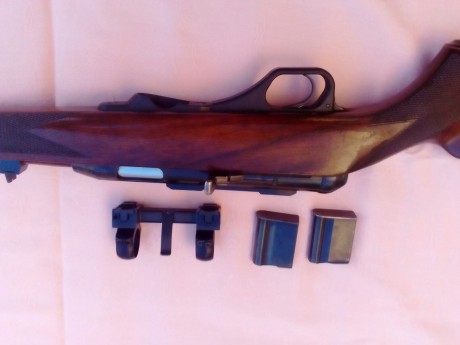 Se vende Carabina Semiautomatica HK 300,calibre 22 magnum,
Monturas originales HK,
2 cargadores de 5,
esta 02