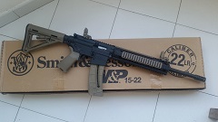 Hola a todos.
Vendo carabina Smith Wesson MP 15-22 Lr MOE DESERT.
La compré por capricho y con tan sólo 02
