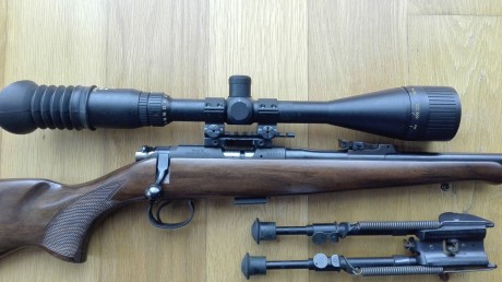 hola vendo mi carabina CZ 452 2E ZKM 22Lr
Visor NC STAR 6X24X50 AO FINE CROSSHAIR
Monturas  Y Base Rail 01