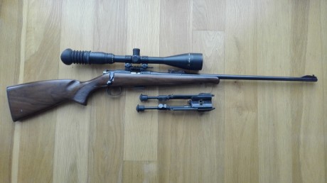hola vendo mi carabina CZ 452 2E ZKM 22Lr
Visor NC STAR 6X24X50 AO FINE CROSSHAIR
Monturas  Y Base Rail 00