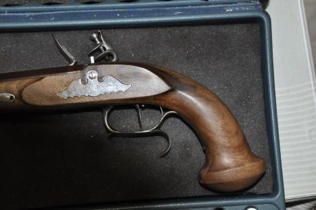 Otra que saco, pistola Le Pague. Cañón de la original de Pedersoli, disparador de Pedersoli, llave de 20