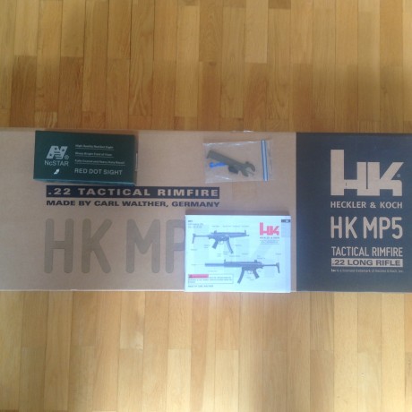 Vendo esta carabina con muy poco uso, se trata de una HK MP5 SD6 en calibre 22lr  fabricada por Walther 00