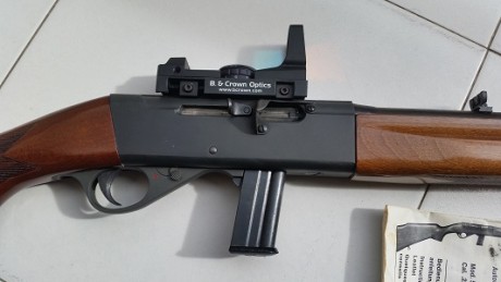 Hola a todos:

Vendo carabina alemana semiautomática ANSCHÜTZ Mod. 520/61 .22 LR, es desmontable, está 01