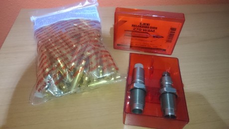 Buenas.
Pongo en venta dies Lee cal.270wsm (shell incluido aunque no sale en foto) y bolsa de 50 vainas 10