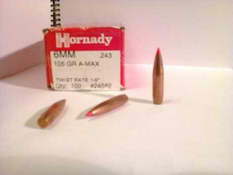 Vendo 1.000 puntas de 6 m/m ( .243 ) HORNADY HPBT de 105 greins.
PRECIOS: 285 €, GASTOS DE ENVIO INCLUIDOS.
Envio 00