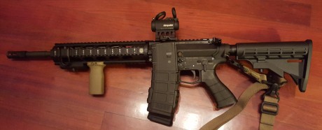 se vende astra stg44 cañon 14,5 paso 1/7

-montura A.R.M.S
-aimpoint micro T-2
-Correa magpul mgs3 coyote, 20