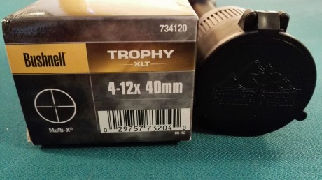Hola a todos.

Vendo visor BUSHNELL Trophy XLT 4-12x40 con retícula Multi-X, tubo de 1" (25,4mm), 01