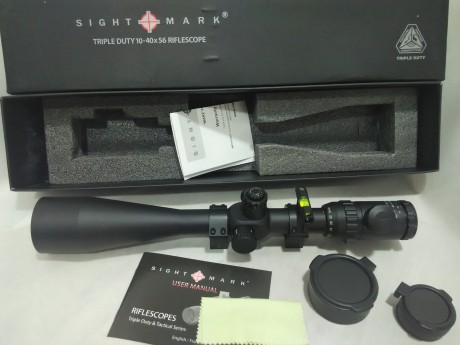 Tras una temporada retirado de la venta, vuelvo a poner en venta visor sightmark 10-40x56, esta en perfecto 02