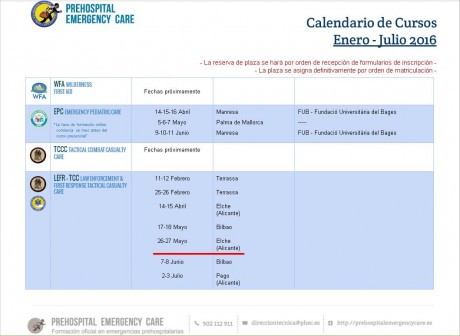 Los próximos días 26 y 27 de Mayo se celebrará en la ciudad de Elche, otro curso de atención inmediata 00
