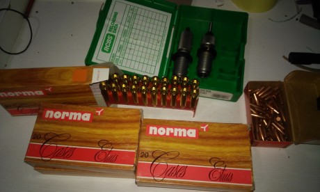 Dies RCBS (sin shell holder)
100 vainas Norma muevas sin uso.
Van de regalo unas 90 puntas Hornady.

50€ 00