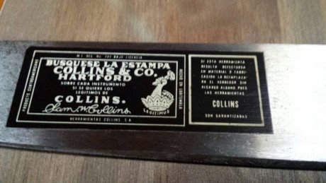 Vendo este impresionante Machete original fabricado en Guatemala por Collins & Co.Hartford, tiene 02