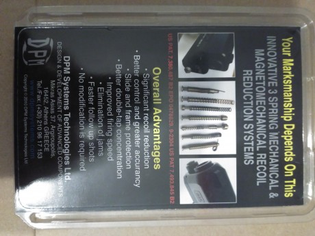 Vendo Muelle Recuperador Anti-retroceso DPM System, compatible con: PISTOLAS 1911 Y CLONES DE 5".
Esta 01