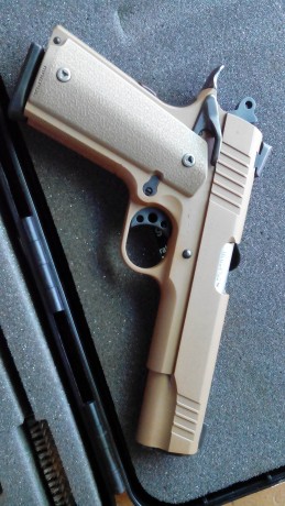 Vendo pistola Taurus PT1911 cal 45acp
guiada F
Pintada con ceracoat desert
Cachas Magpul
Miras novak fijas
Maletín 00