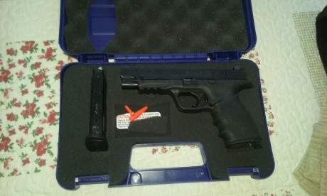 Hola vendo SMITH AND WESSON MP9 PRO CORE DEL AÑO 2014 , CON SOLO 1 TIRADA DE IPSC , UNA FUNDA SUPER GHOST 00