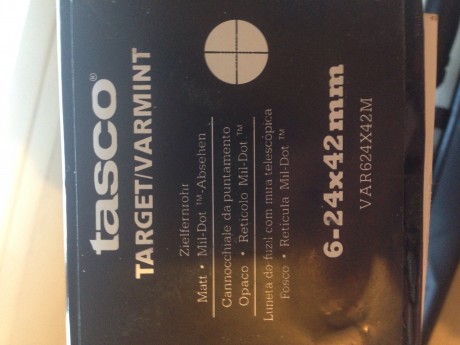 Vendo visor tasco 6-24 x 42mm sin apenas uso 
Por 90€ 
Zona Toledo-Madrid 10