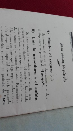 Manual de la Astra F ametralladora años 30 ho 40 en muy buen estado 16 paginas medidas 17 x 12.)   80. 01