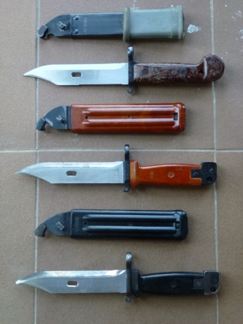 Buenas.Pongo en venta tres bayonetas de Ak:
-AKM Type II adoptada en la extinta Yugoslavia en 1972 para 02