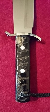 Cuchillo sin estrenar, especial pedido por encargo mango hasta de carnero cruceta en S especial, funda 11