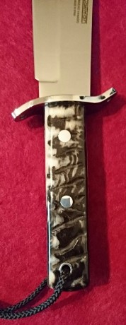 Cuchillo sin estrenar, especial pedido por encargo mango hasta de carnero cruceta en S especial, funda 10