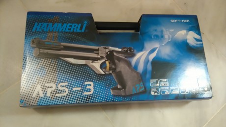 Vendo Hammerli APS3 ,  pistola softair de aire precomprimido por palanca, ideal para entrenar en casa.
Como 10