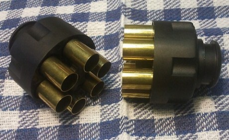Hola, vendo estos 2 Cargadores para revolver marca Safariland. de 6 tiros calibre .38 Sp. y .357 Mag., 01