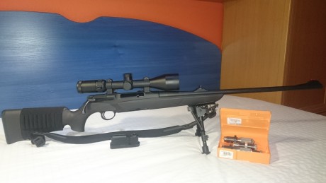 Vendo Merkel Helix en calibre 300WM.
Cargador 3+1
Cañón de 61cm,17mm en boca.
Anillas Warne Máxima 
Visor 01