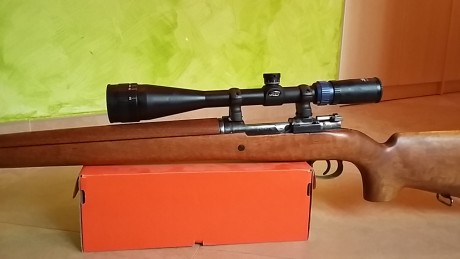 Buenos días!!

Vendo rifle Carl Gustav M63. Cañón pesado, calibre 6,5x55. Le puse unas bases y adapté 00