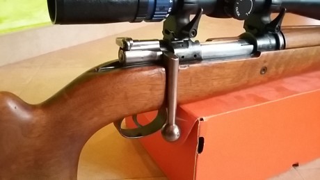 Buenos días!!

Vendo rifle Carl Gustav M63. Cañón pesado, calibre 6,5x55. Le puse unas bases y adapté 10