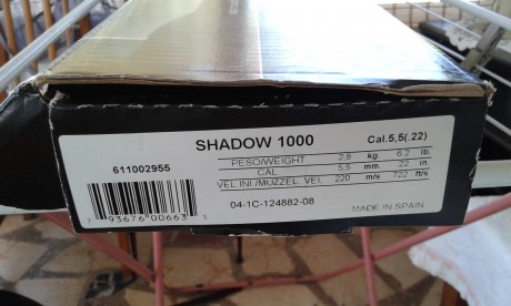 Vendo mi carabina Gamo Shadow 1000 del calibre 5.5. Está nueva, apenas pegué 20 disparos con ella. No 61