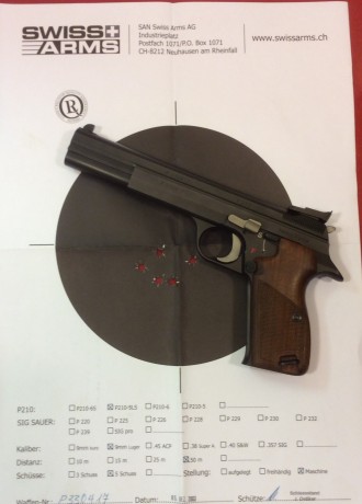 Como primer y único propietario pongo a la venta la arma mas precisa jamas construida, la P210 5LS 9 PB, 30