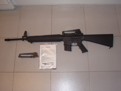 Buenas.

Carabina Crosman Modelo MTR 77 NP 177,Rèplica (perfecta ,por cierto) del M16 de segunda generación.
Se 01