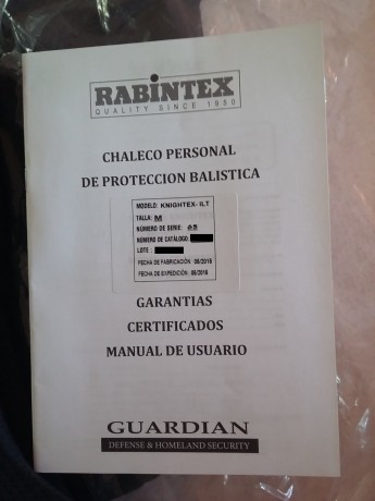 Chaleco antibalas y anti-cuchillo homologado de NIVEL III. Misma protección que los oficiales. TOTALMENTE 00