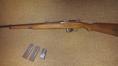 Magnifica carabina destroyer con 3 cargadores, la madera esta impoluta ni el mas minimo arañazo, con una 01