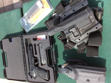 Vendo p226 con carril Picantiny y cachas láser crimson trace regulable y de alta calidad, muy potente, 02