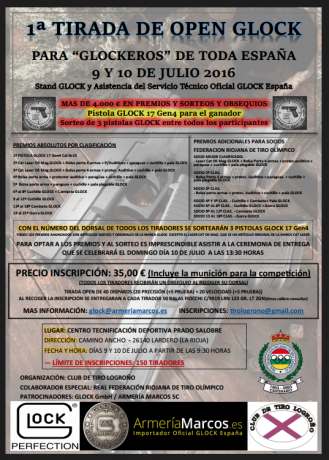 Recordaros amigos y compañeeos que el 
OPEN GLOCK   esta cerca .
Por si algún rezagado aún se anima a 00