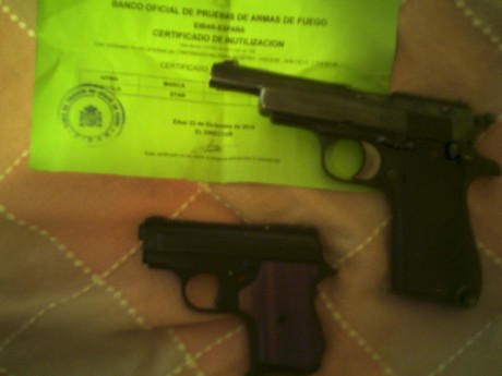 El titulo lo dice todo ,vendo STAR IN y pistola de fogueo ,
star IN bope antiguo,9 Corto,solo fresado 00