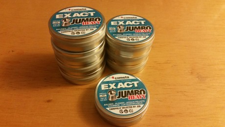 Vendo 8 latas de balines modelo JSB Jumbo Exact Heavy Calibre 5.52 (Cometa), nuevas sin abrir.
Precio 00