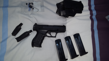 Vendo pistola Walther p99 de 9mm muy cuidada con pocos disparos. Limpiada después de cada uso para maximizar 00