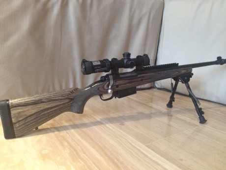 Vendo mi rifle RUGER. Es precioso, versión AMERICANA (no europea).

Calibre 308

4 cargadores.
Bipode 02