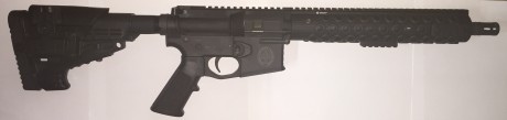 Se vende este espectacular rifle AR15, fabricado por SOCOM, en calibre 9mm PB, y con cañón de 12".
El 00