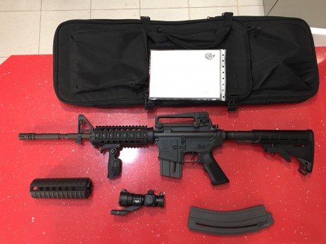 Hola,
Vendo carabina semiautomática Colt M4 hecha por Walter en calibre .22
En muy buen estado y funcionamiento 00