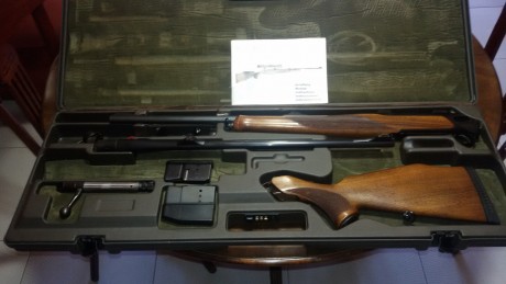 Vendo Sauer 202, modelo Classic, calibre 9.3x62 y cañón adicional calibre 7x64. Bases Y dos juegos de 02