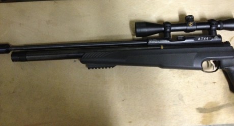 Vendo carabina Hatsan AT44 5'5 monotiro sintetica en buen estado. Visor Gamo y moderador lobo. . Vendo 00